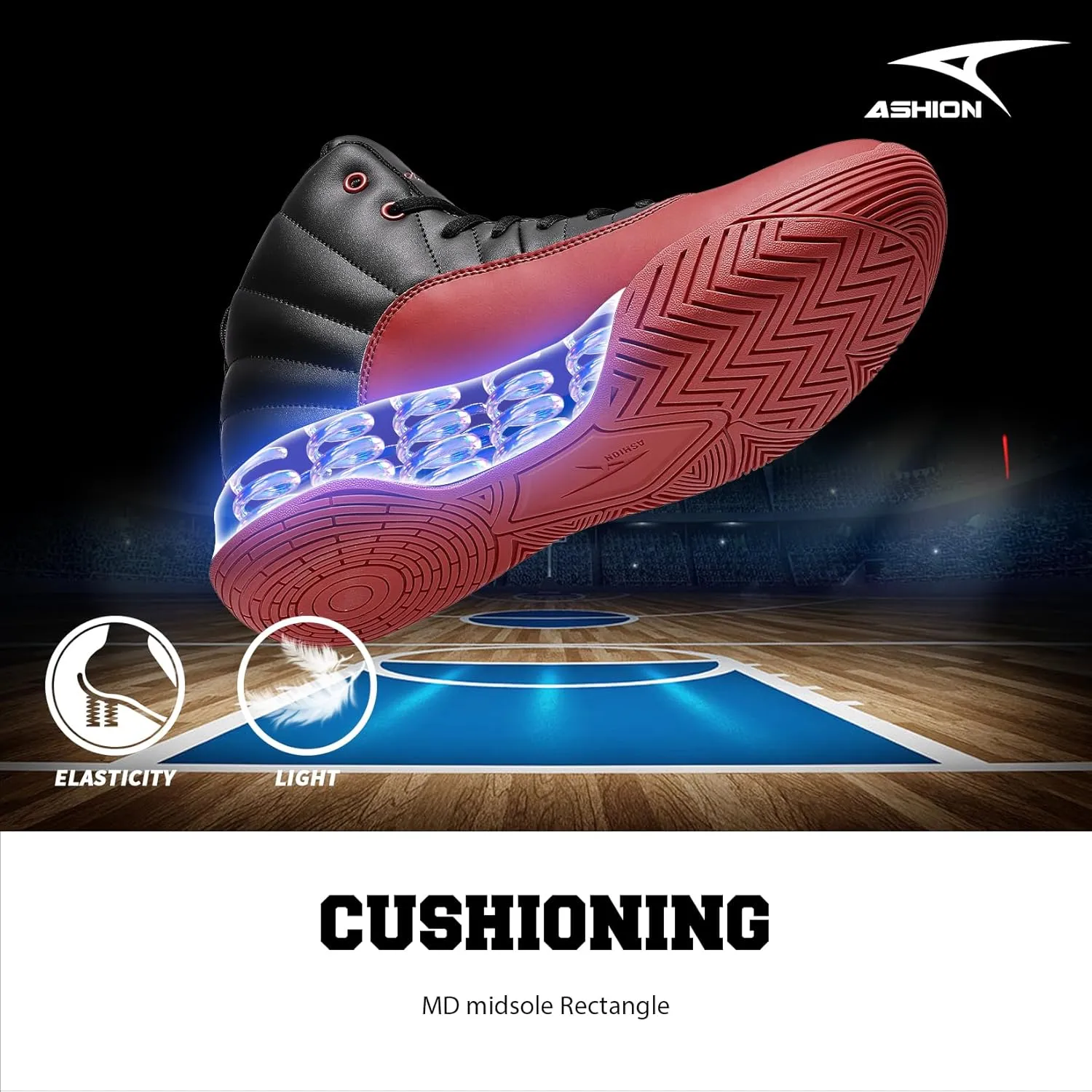 ASHION Unisex Kids Basketball Shoes Boys Air High Top Sneakers Girls Breathable Non-Slip Athletic Shoes Little Kid/Big Kid
