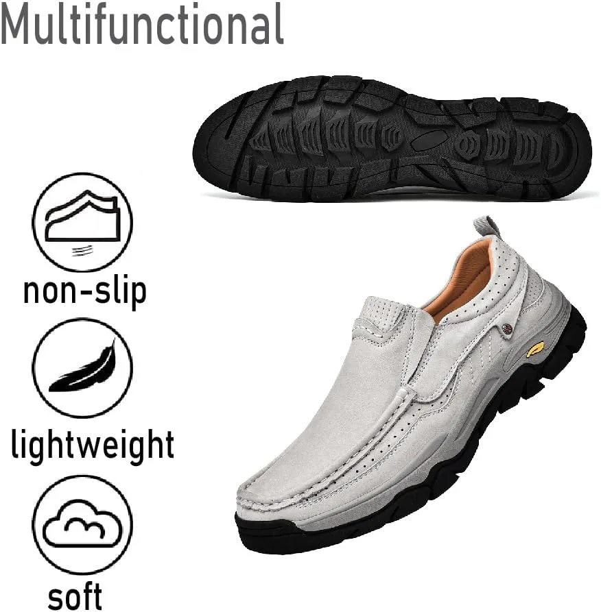 Asifn Mens Fashion Loafers Outdoor Casual Hiking Shoes Lightweight Non-Slip Driving Shoes Daily Office Shoes