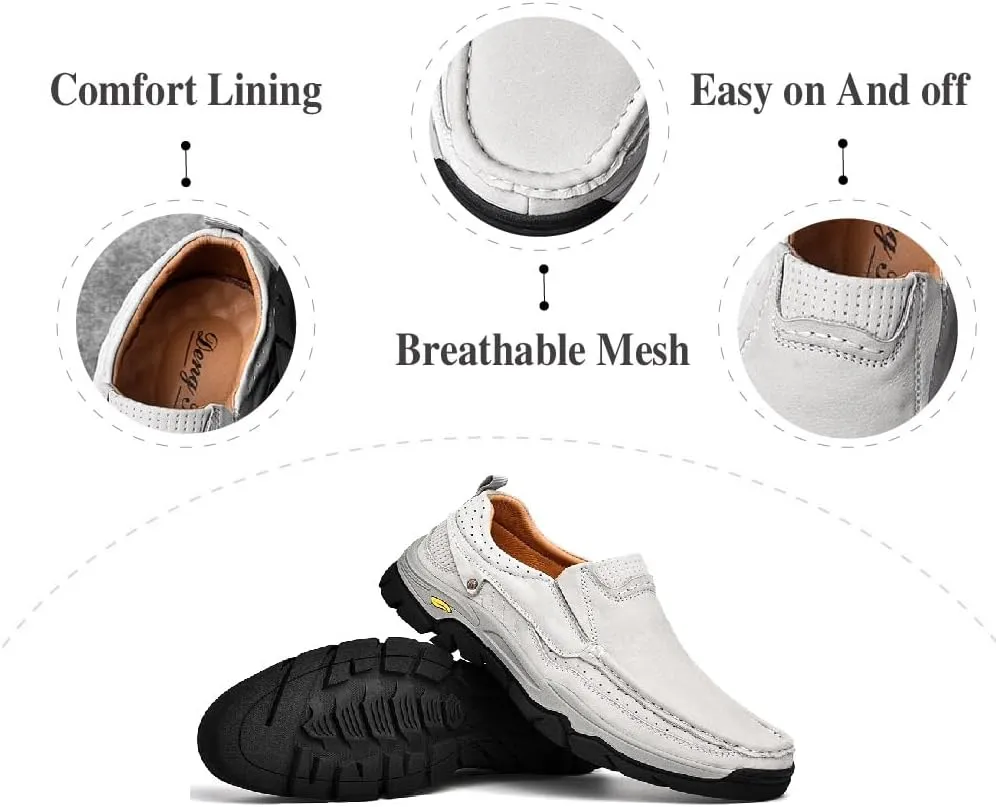 Asifn Mens Fashion Loafers Outdoor Casual Hiking Shoes Lightweight Non-Slip Driving Shoes Daily Office Shoes