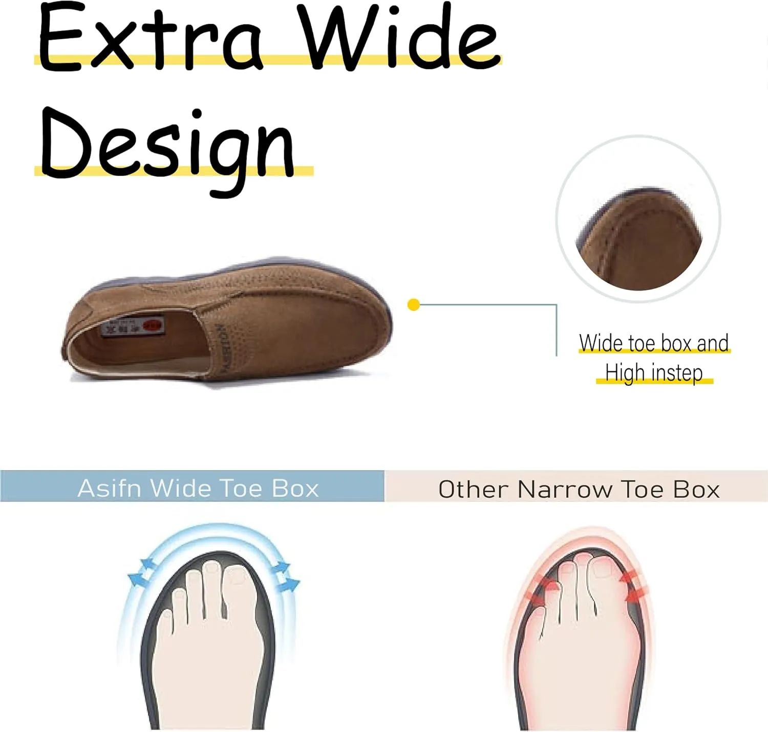 Asifn Mens Non-Slip Loafers Comfortable Casual Walking Shoes Flat Outdoor Shoes Lightweight Soft Office Shoes