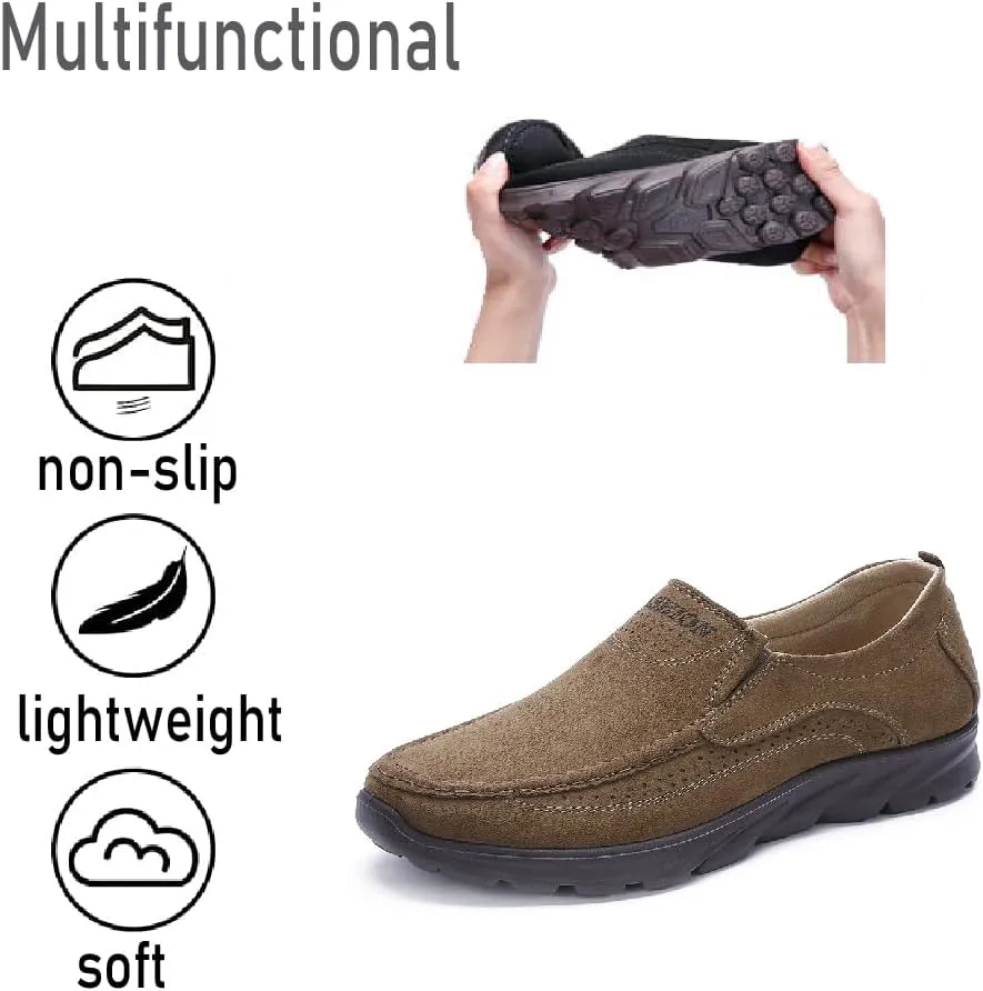 Asifn Mens Non-Slip Loafers Comfortable Casual Walking Shoes Flat Outdoor Shoes Lightweight Soft Office Shoes