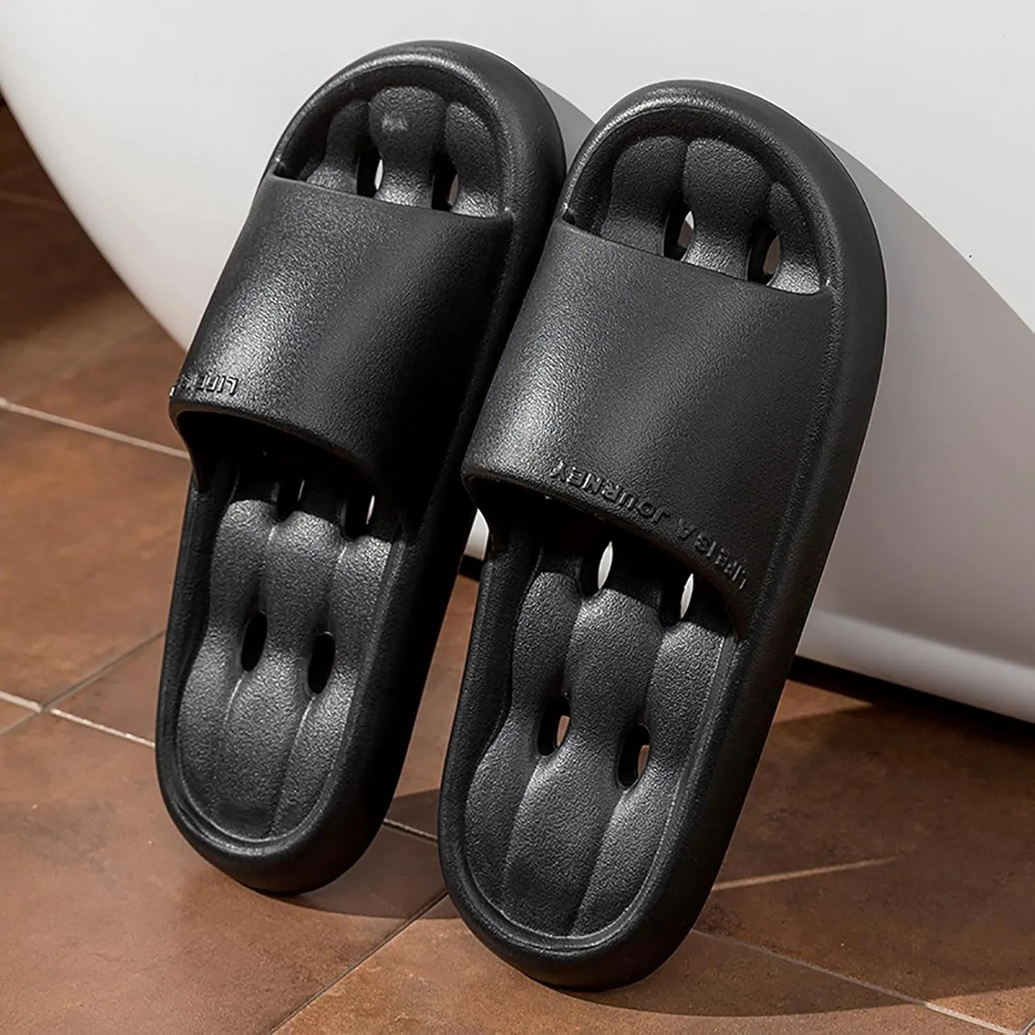 Bath Slippers Womens Bathroom Slipper Women and Men Pillow Slippers Shower Shoes Open Toe Non-Slip Quick Drying