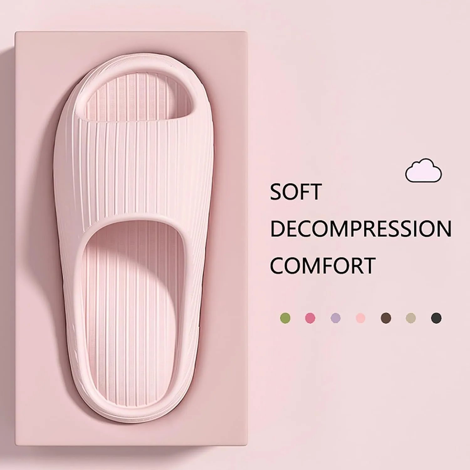 Bathroom Slippers Men Shower Slides for Women Bedroom Pool with Drainage Hole Comfortable Quick Drying