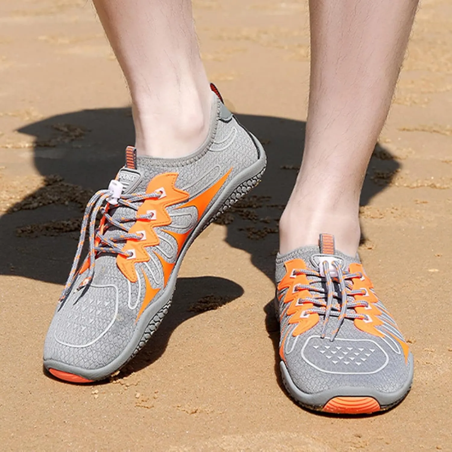 Beach Hiking Water Shoes,Quick-Dry Summer Breathable Barefoot Swim Shoes,Lightweight Slip Resistant Surf Pool Aqua Shoes,Unisex,with Draining Hole,for Cycling/Fitness/Yoga