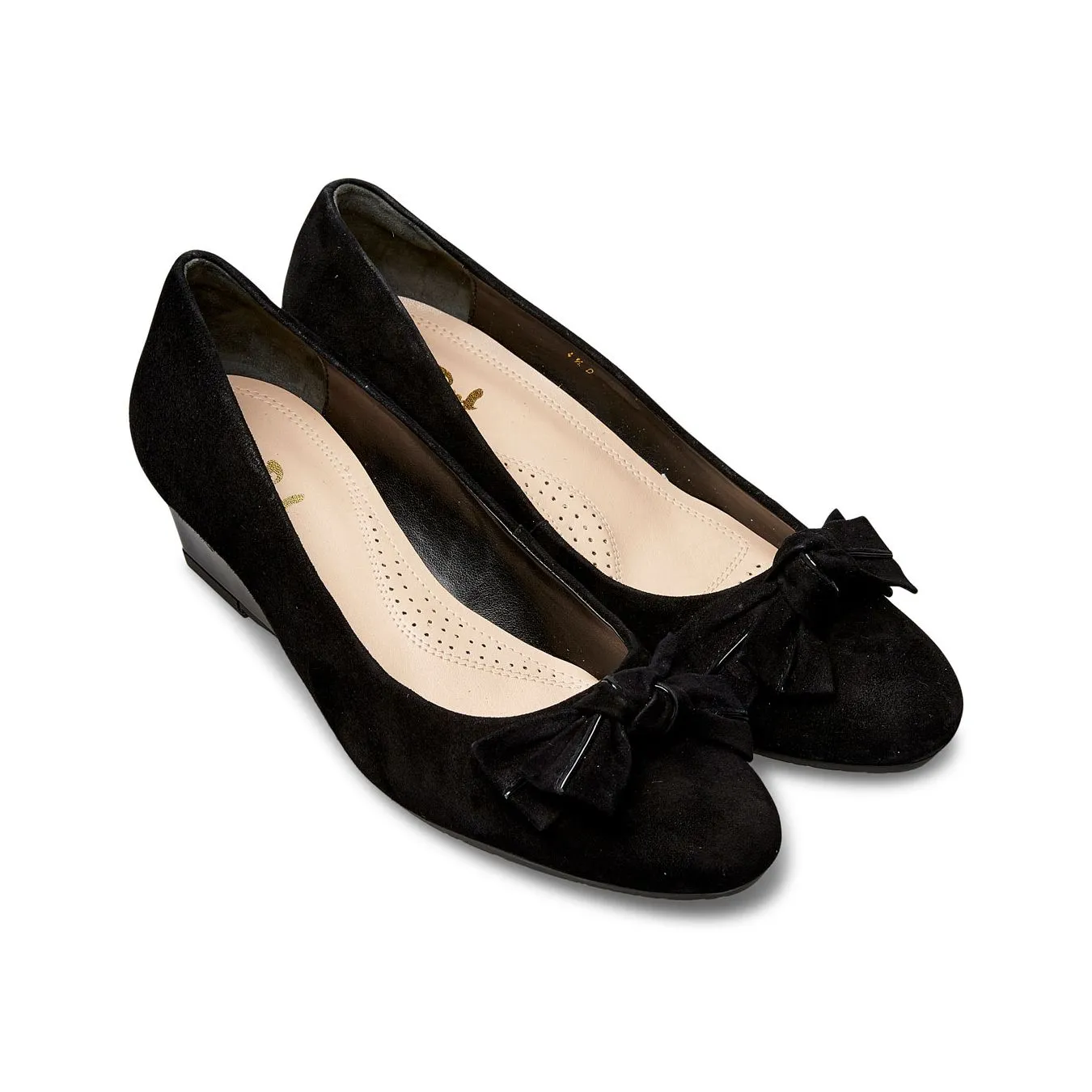 Bourne Mid Wedge Heel Court Shoe With Bow Detail