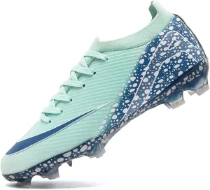 Boy's Soccer Cleats Mens Football Shoes Women Girls Low Tops Non-Slip Spikes Indoor Outdoor Firm Ground Athletic Combat