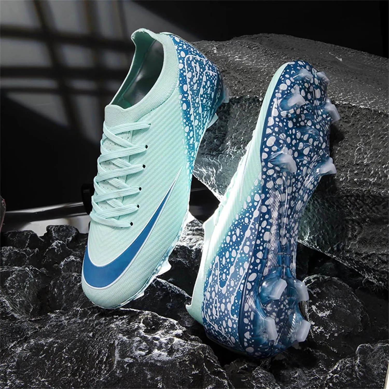 Boy's Soccer Cleats Mens Football Shoes Women Girls Low Tops Non-Slip Spikes Indoor Outdoor Firm Ground Athletic Combat