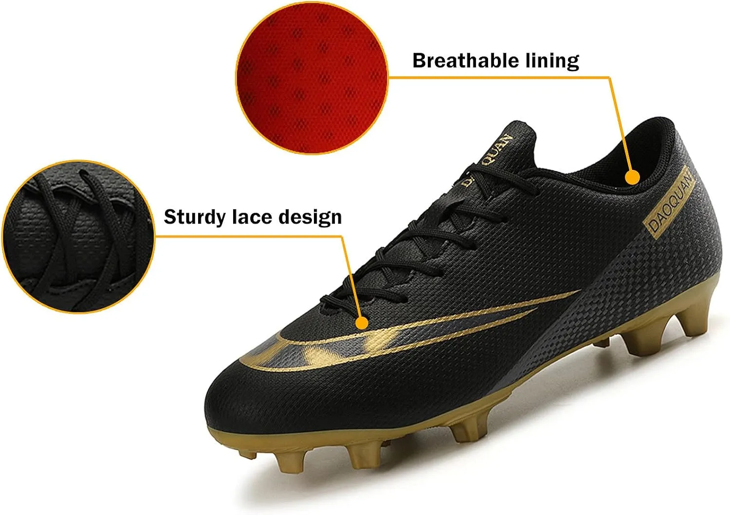 CERYTHRINA Kids Athletic Soccer Shoes Boys Girls Professional Football Shoes Mens Youth Comfortable and Breathable Football Cleats Training Sneakers
