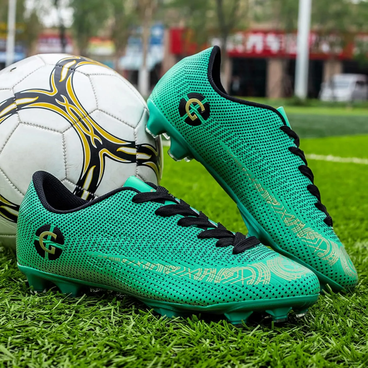 CERYTHRINA Kids Athletic Soccer Shoes Boys Girls Professional Football Shoes Mens Youth Comfortable and Breathable Football Cleats Training Sneakers