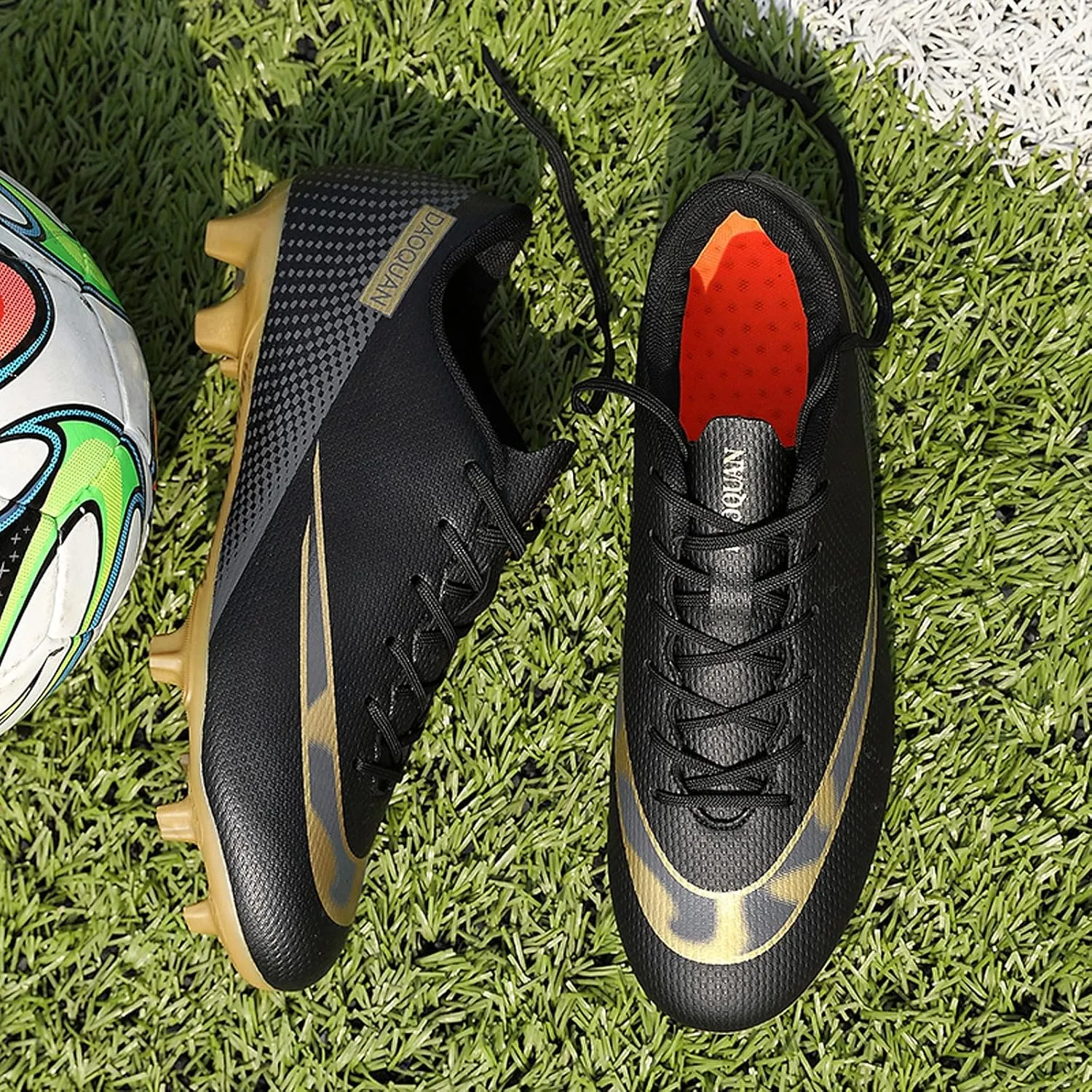 CERYTHRINA Kids Athletic Soccer Shoes Boys Girls Professional Football Shoes Mens Youth Comfortable and Breathable Football Cleats Training Sneakers