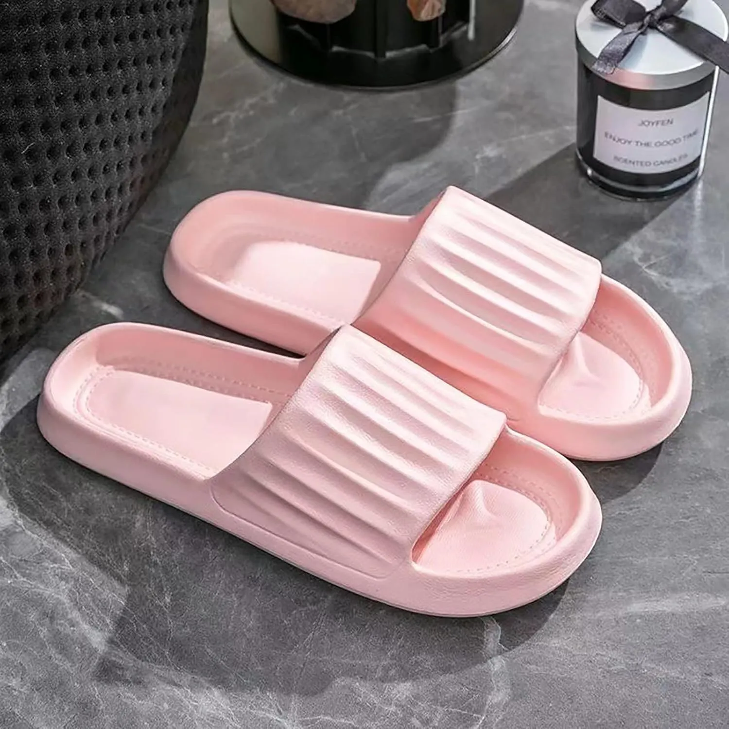Cloud Slides Women and Men Bath Slippers Mens Shower Shoes Pillow Slippers Drainage Hole Non Slip Comfortable