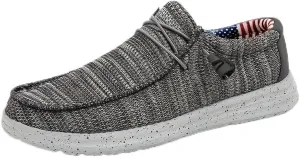 Comfy Non-Slip Men's Loafer Shoes with Decorative Shoelaces - Breathable Sneakers for Spring and Summer