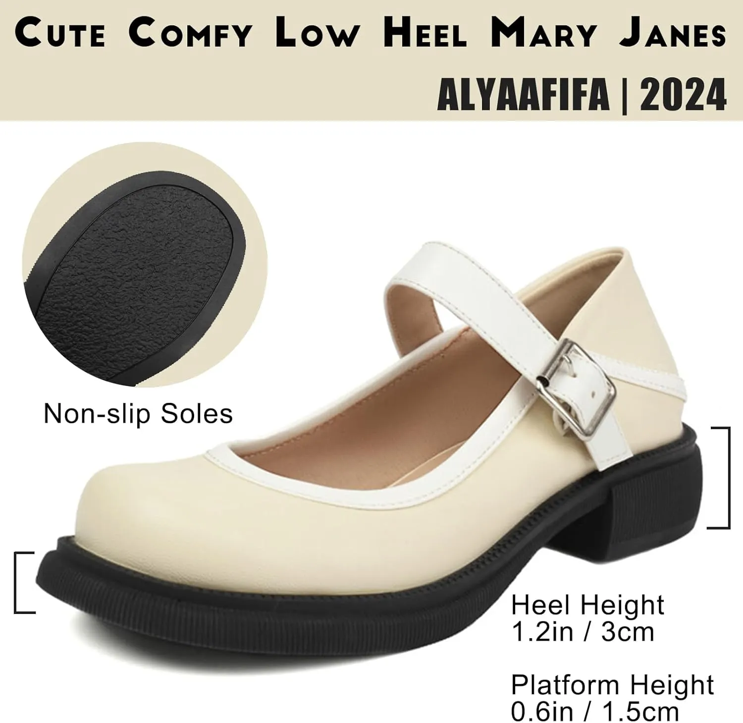 Cute Low Heel Platform Mary Janes for Women Closed Round Toe Strap Pumps with Bow Oxford Shoes Dressy Comfortable Prom Party Girls Uniform School Vacation Holiday