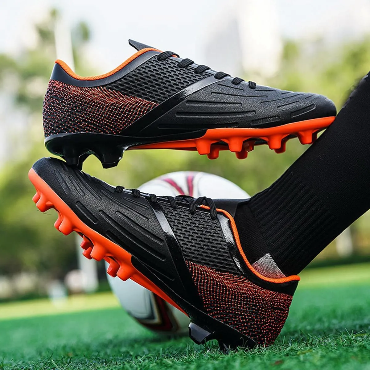 DHOVOR Big Boys Soccer Cleats Football Shoes for Kids Football Cleats Professional Athletic Training Soccer Shoes