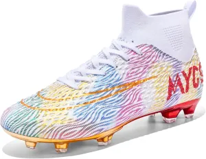 Eliogn Big Kids Soccer Shoes Mens Soccer Cleats Professional Training Turf High-top Football Shoes Outdoor Comfortable Training Football Shoes