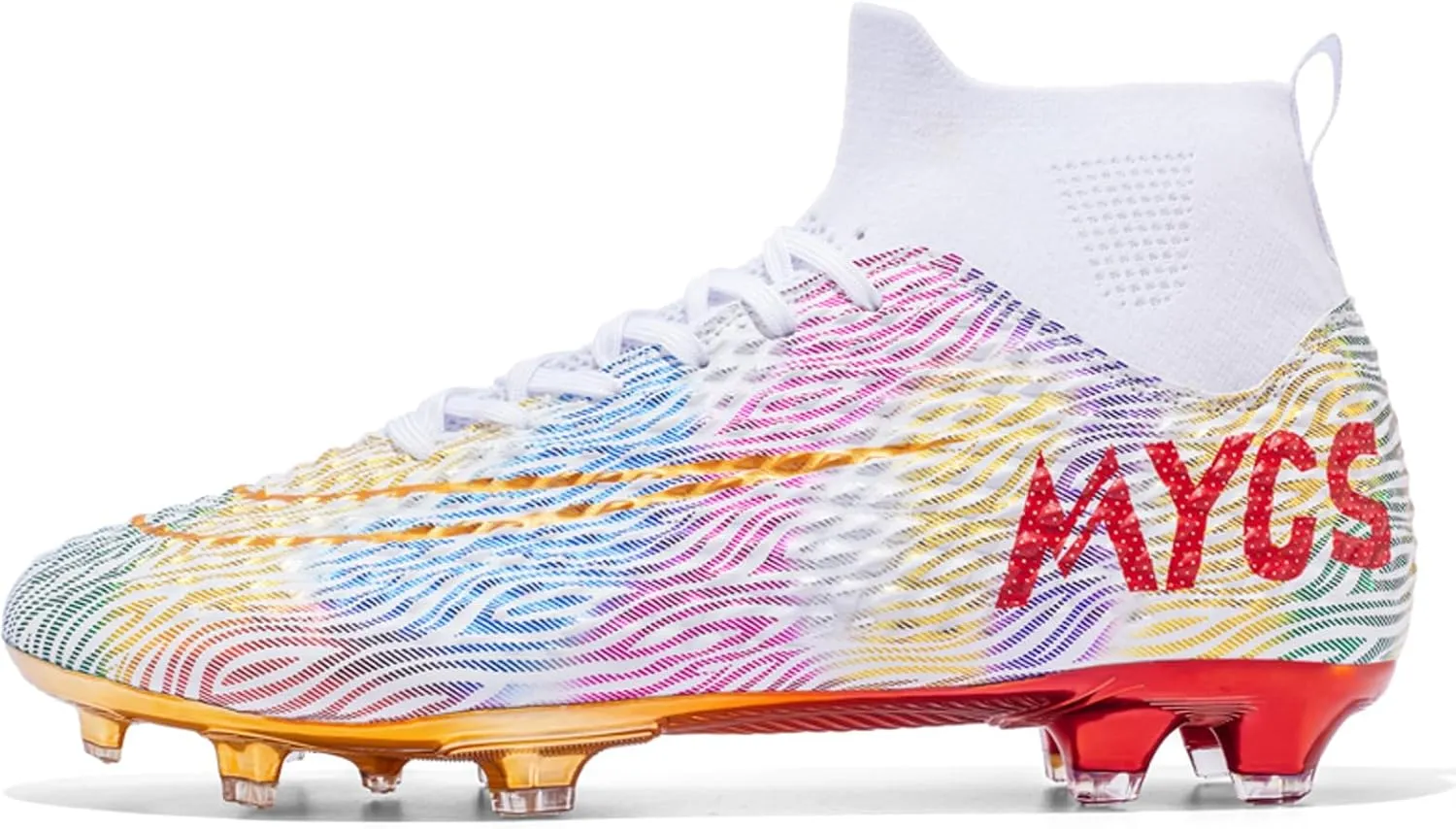 Eliogn Big Kids Soccer Shoes Mens Soccer Cleats Professional Training Turf High-top Football Shoes Outdoor Comfortable Training Football Shoes