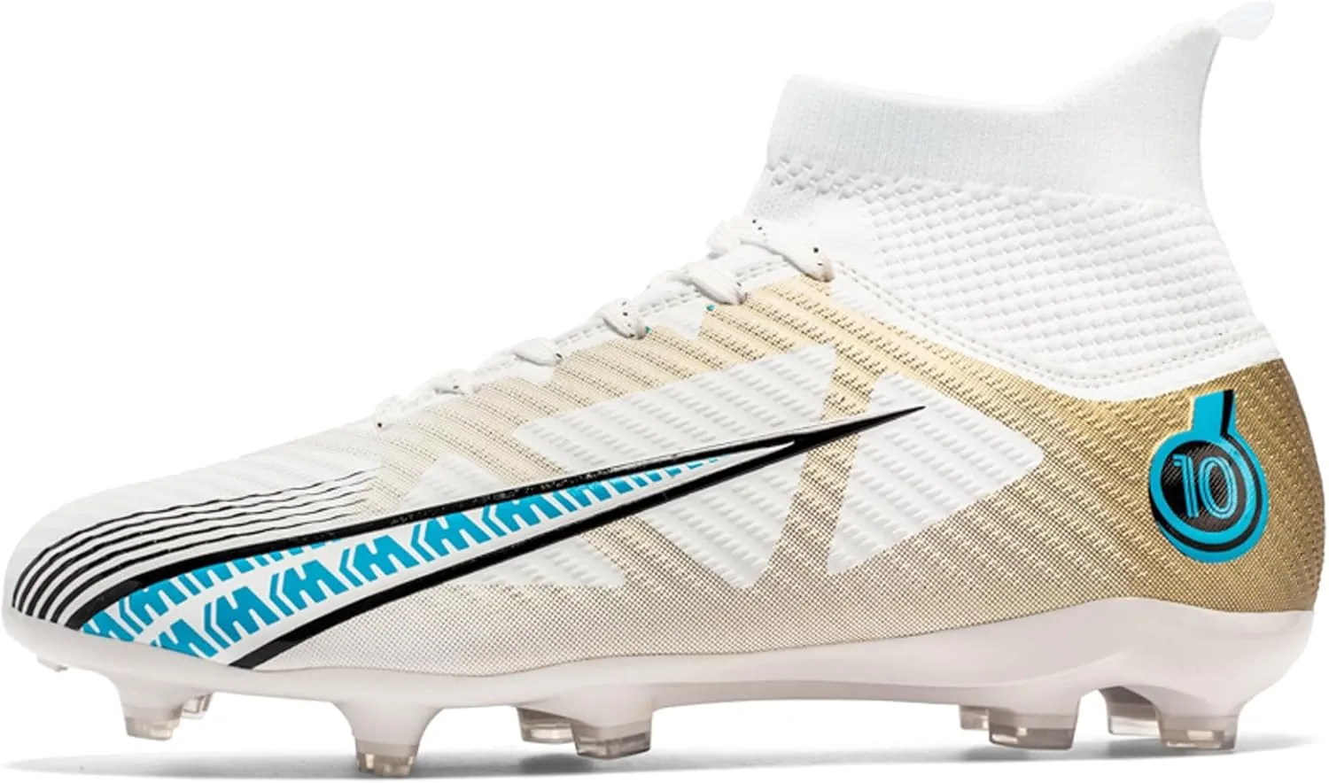 Eliogn Big Kids Soccer Shoes Mens Soccer Cleats Professional Training Turf High-top Football Shoes Outdoor Comfortable Training Football Shoes
