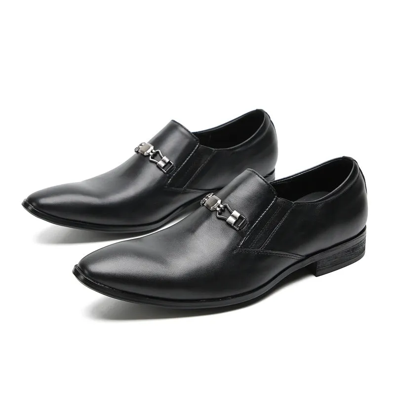 Fashionable men's shoes spring and autumn new style British style formal wear-resistant daily leather shoes business casual flat-heeled loafers