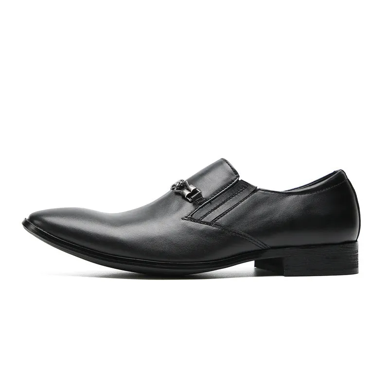 Fashionable men's shoes spring and autumn new style British style formal wear-resistant daily leather shoes business casual flat-heeled loafers