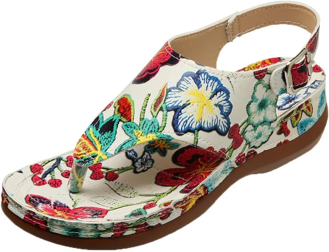 Flat Sandals for Women Beach Graphic Work Spring Casual Summer Flip Flops Ladies 2025 Falt Orthopedic Sandles
