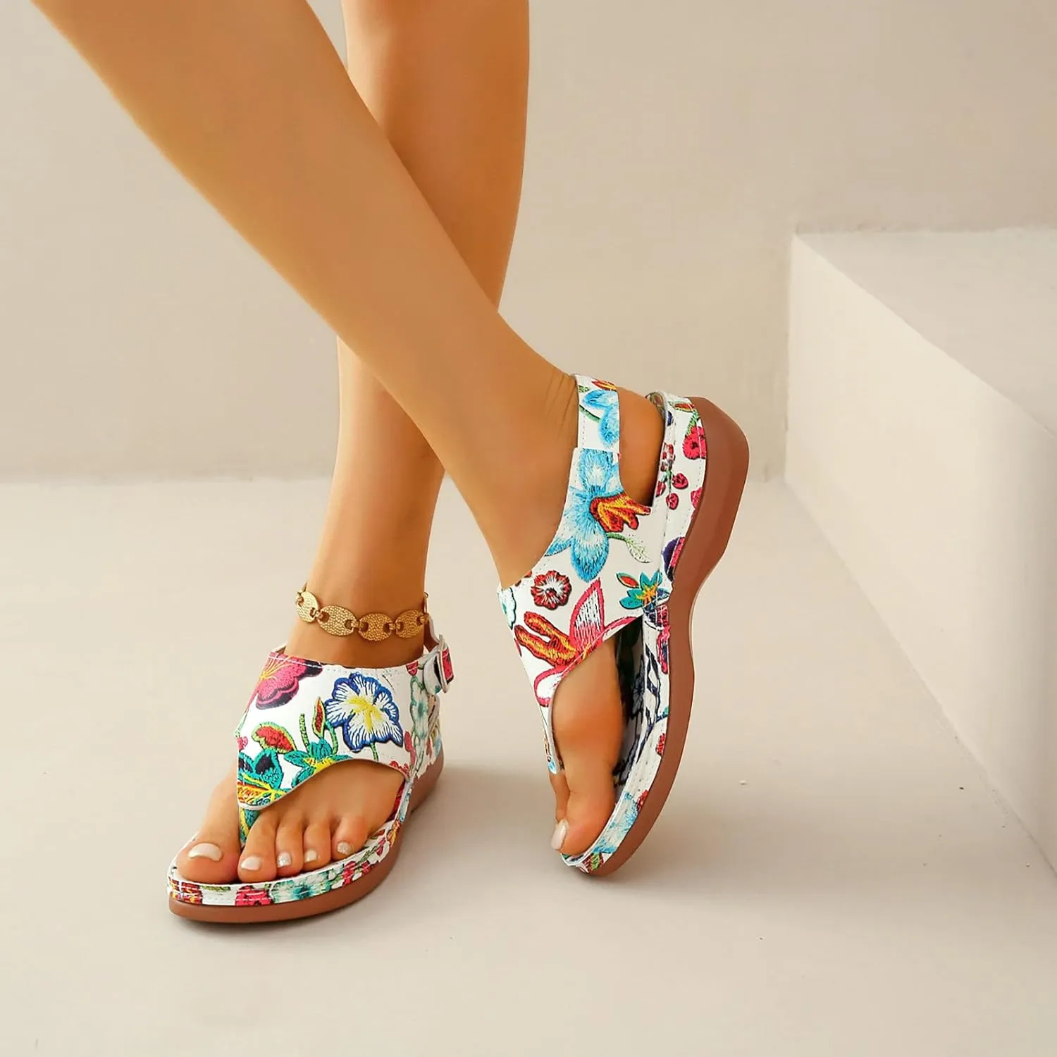 Flat Sandals for Women Beach Graphic Work Spring Casual Summer Flip Flops Ladies 2025 Falt Orthopedic Sandles
