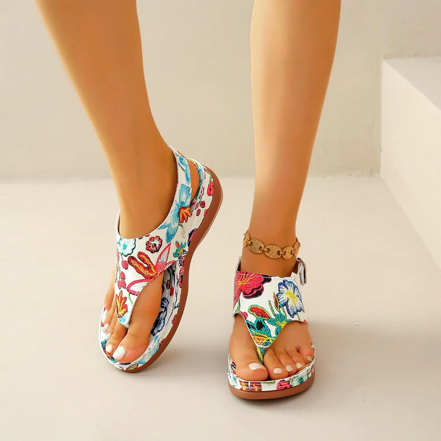 Flat Sandals for Women Beach Graphic Work Spring Casual Summer Flip Flops Ladies 2025 Falt Orthopedic Sandles