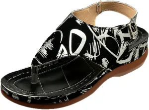 Flat Sandals for Women Beach Graphic Work Spring Casual Summer Flip Flops Ladies 2025 Falt Orthopedic Sandles