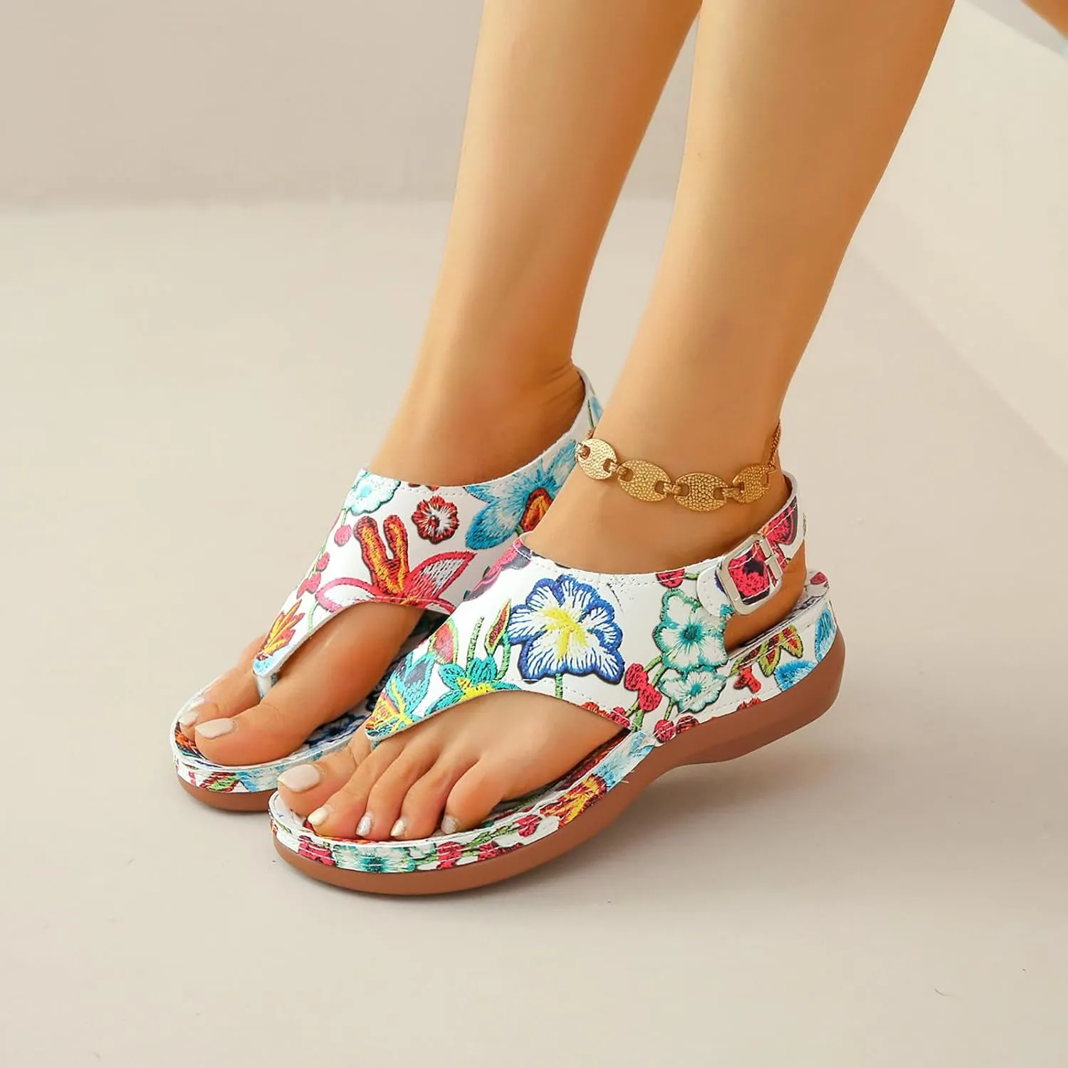 Flat Sandals for Women Beach Graphic Work Spring Casual Summer Flip Flops Ladies 2025 Falt Orthopedic Sandles