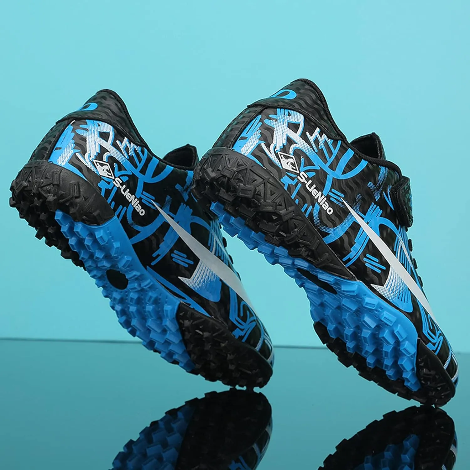 FLIOZY Kids Turf Soccer Shoes Boys Profession Competition Training Shoes Football Athletic Shoes??Little Kid/Big Kid??