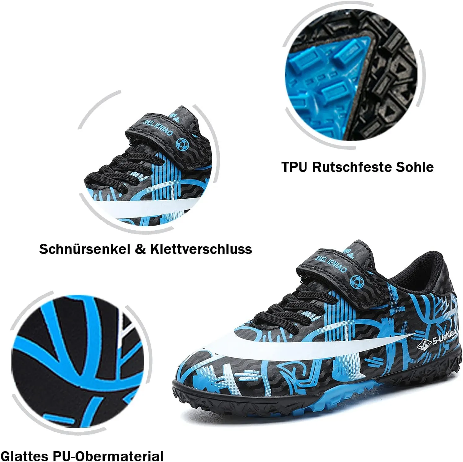 FLIOZY Kids Turf Soccer Shoes Boys Profession Competition Training Shoes Football Athletic Shoes??Little Kid/Big Kid??
