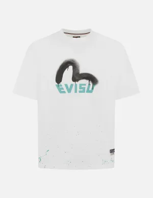 Logo and Seagull Print Relax Fit T-shirt