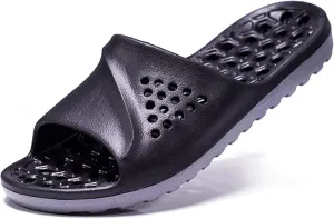 Men Shower Shoes Quick Dry Non-Slip Comfortable Bathroom Slippers with Drain Holes for Home College Dorm Beach Bathroom Gym