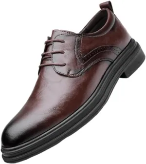 Men's Classic Formal Oxfords Classic Round Toe Lace Up Lug Sole Soft Bottom Business Work Dress Shoes Mens Fashion Orthopedic Shoes