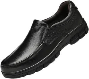 Men's Dress Shoes, Casual Breathable Leather Loafers, Slip-On Formal Business Shoes, Height Increase Loafers for Men
