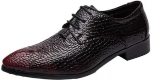 Men's Fashion Black Lace-up Dress Shoes, PU Leather Oxford Business Shoes, Luxury Pointed Toe Casual Prom Footwear for Boys