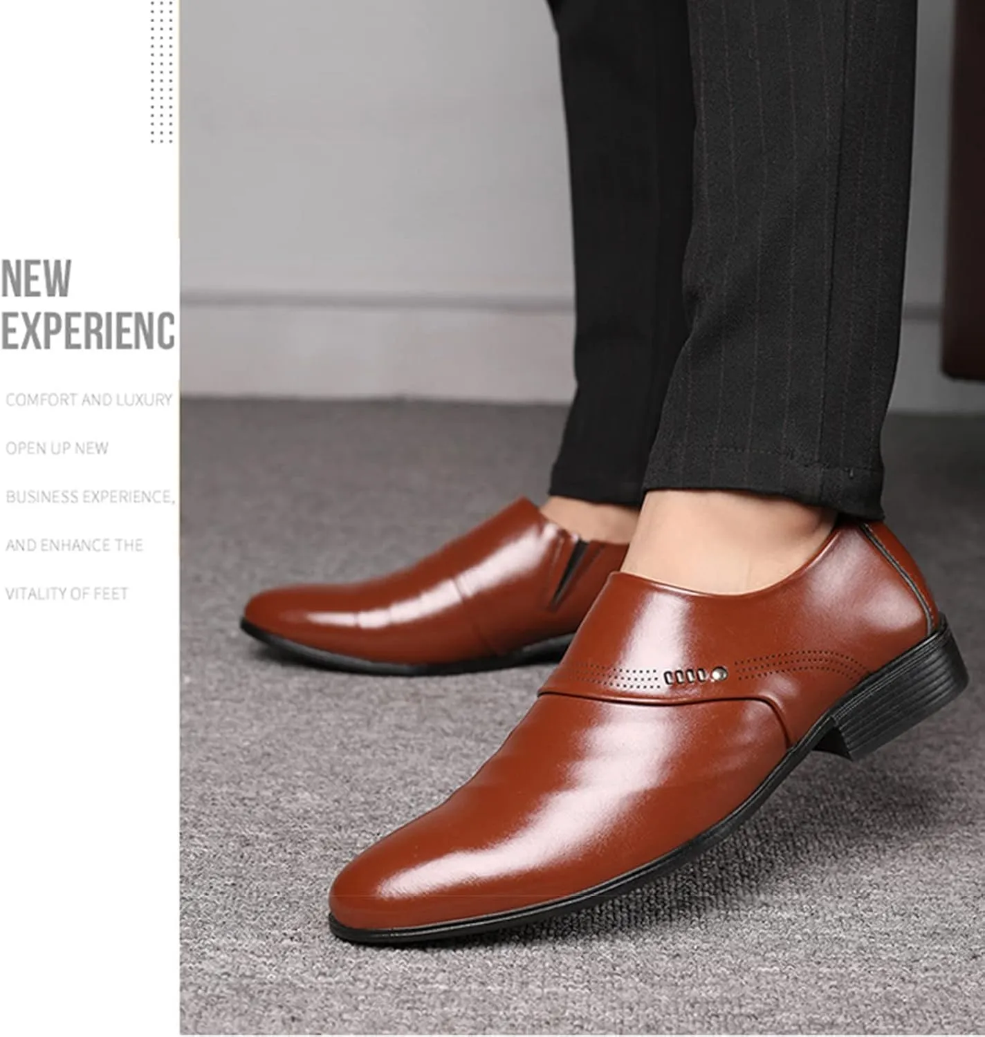 Mens Formal Shoes Dress Loafers Smart Slip-on Shoes Wedding Office Business Casual Loafer for Men
