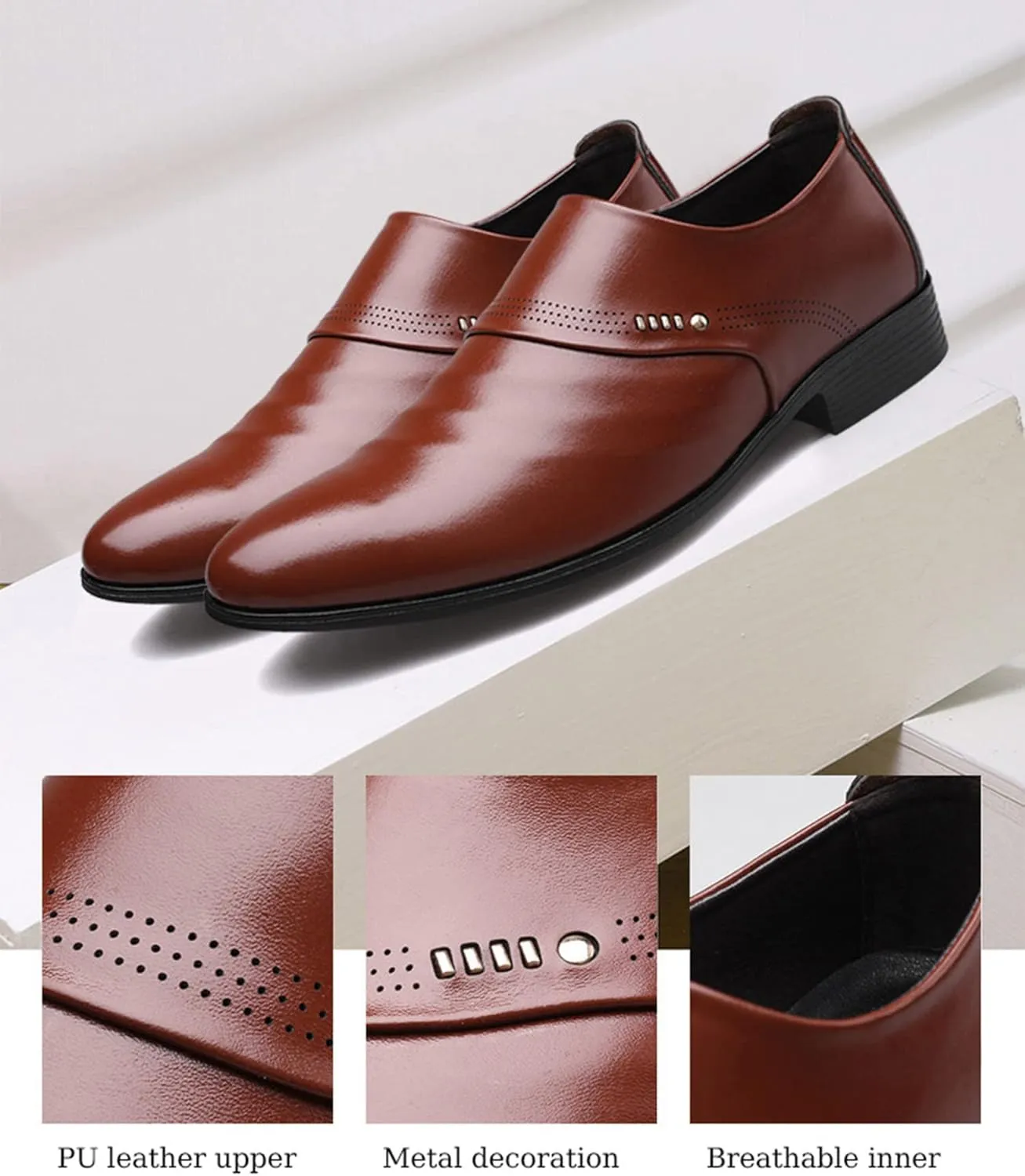 Mens Formal Shoes Dress Loafers Smart Slip-on Shoes Wedding Office Business Casual Loafer for Men