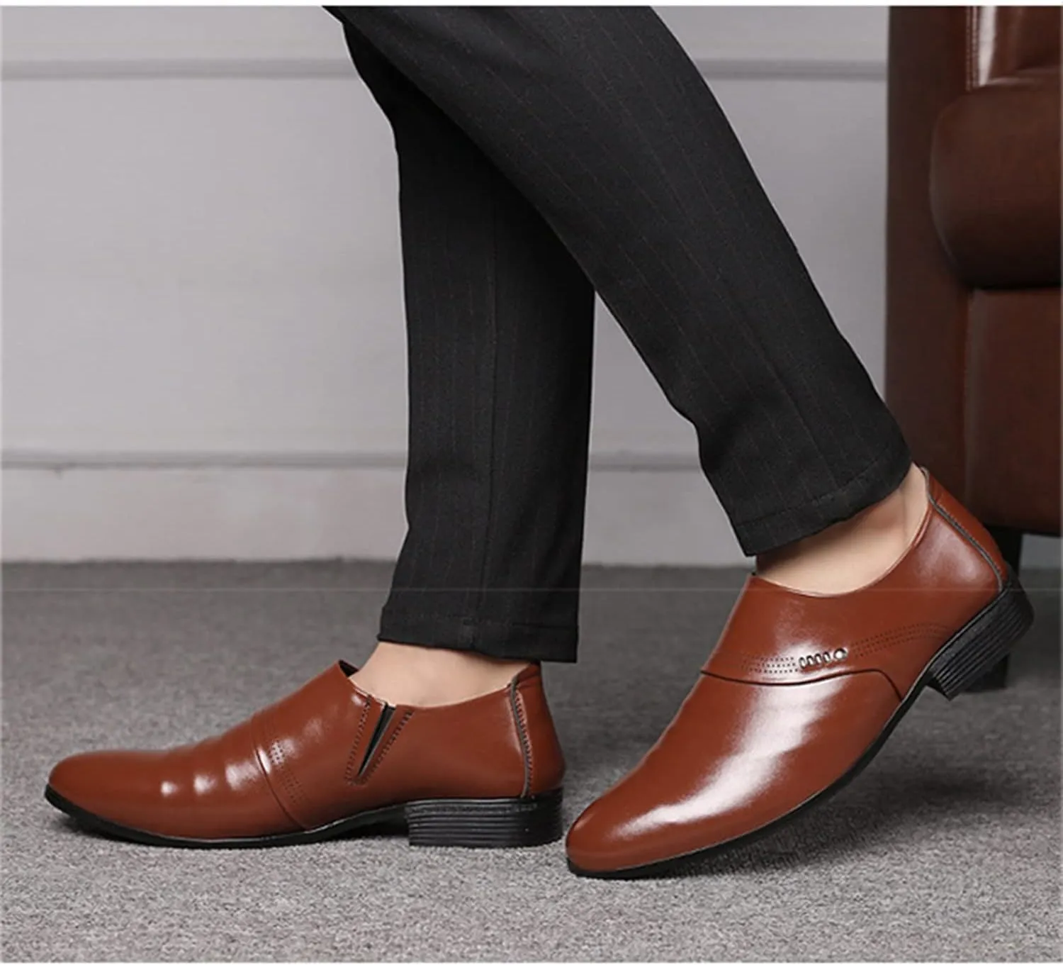 Mens Formal Shoes Dress Loafers Smart Slip-on Shoes Wedding Office Business Casual Loafer for Men