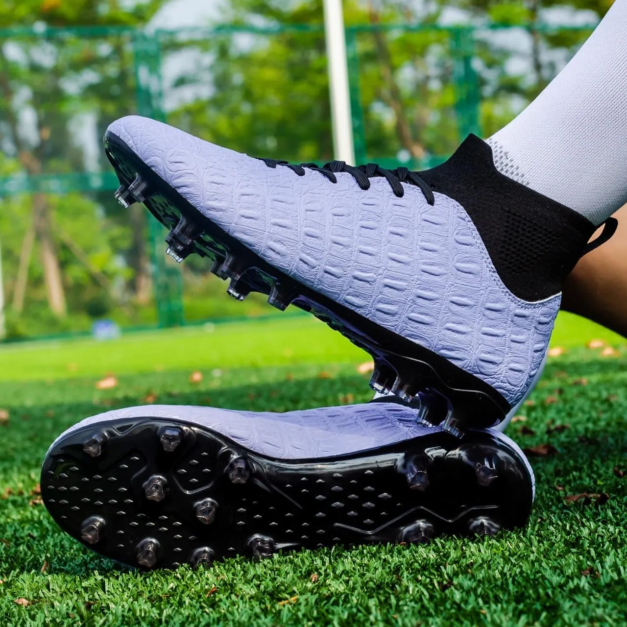 Men's High-Top Soccer Cleats for Youth & Kids ?C Lightweight Football Cleats for Firm Ground & Turf ?C Durable Training Futsal Shoes, Athletic Boys' Football Shoes for Indoor & Outdoor Play