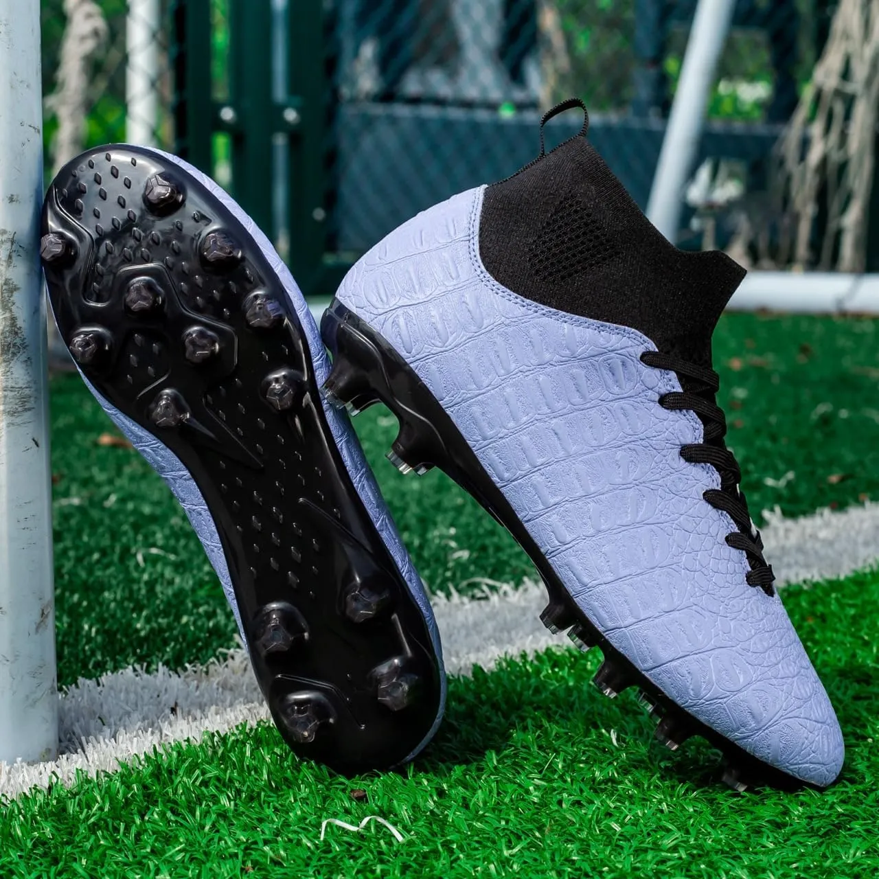 Men's High-Top Soccer Cleats for Youth & Kids ?C Lightweight Football Cleats for Firm Ground & Turf ?C Durable Training Futsal Shoes, Athletic Boys' Football Shoes for Indoor & Outdoor Play