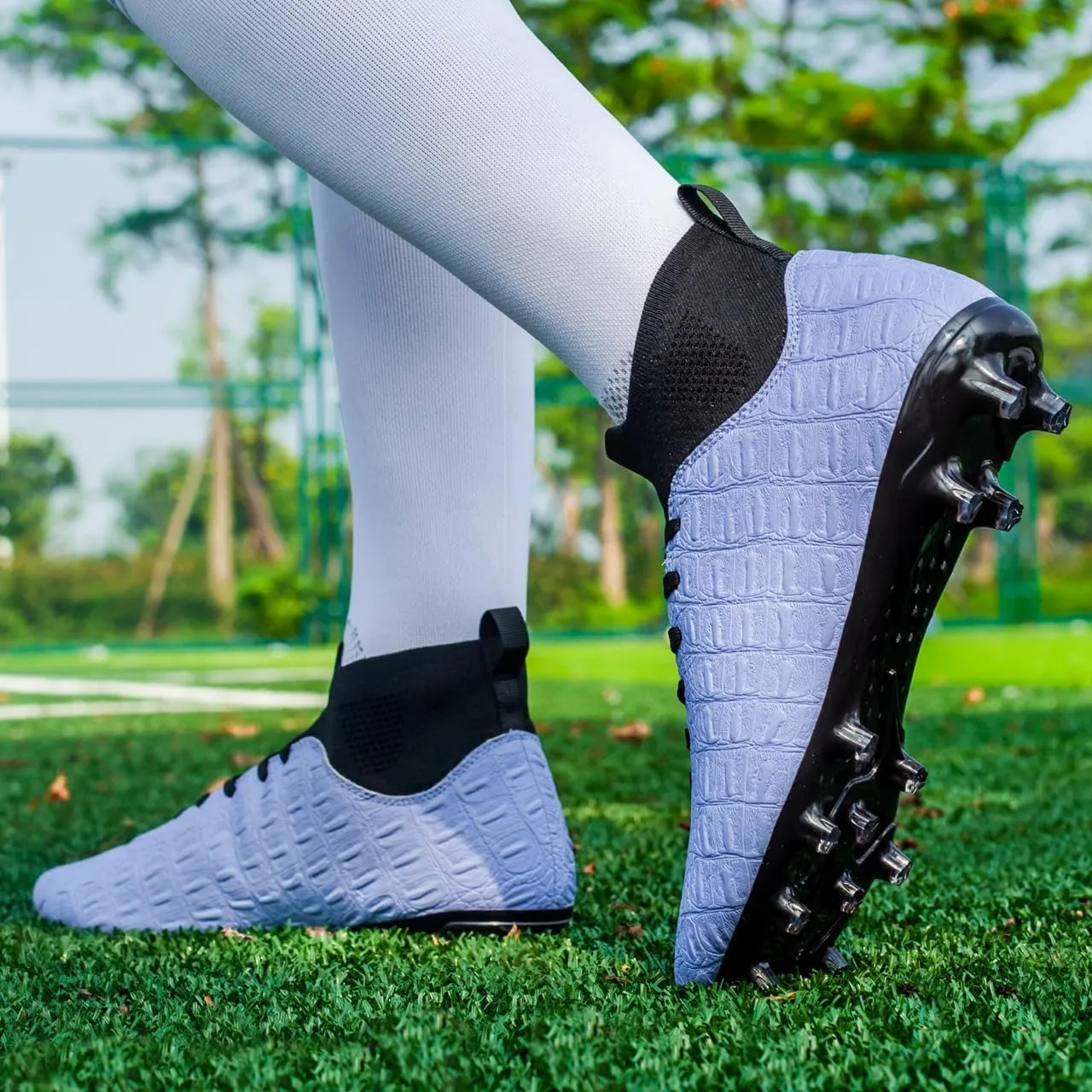 Men's High-Top Soccer Cleats for Youth & Kids ?C Lightweight Football Cleats for Firm Ground & Turf ?C Durable Training Futsal Shoes, Athletic Boys' Football Shoes for Indoor & Outdoor Play