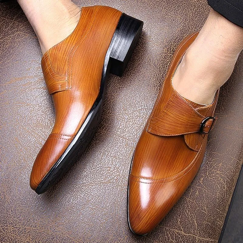Men's Luxury Genuine Leather Slip On Loafers, Formal Dress Shoes with Hasp, Casual Business Party Shoes for Gentlemen