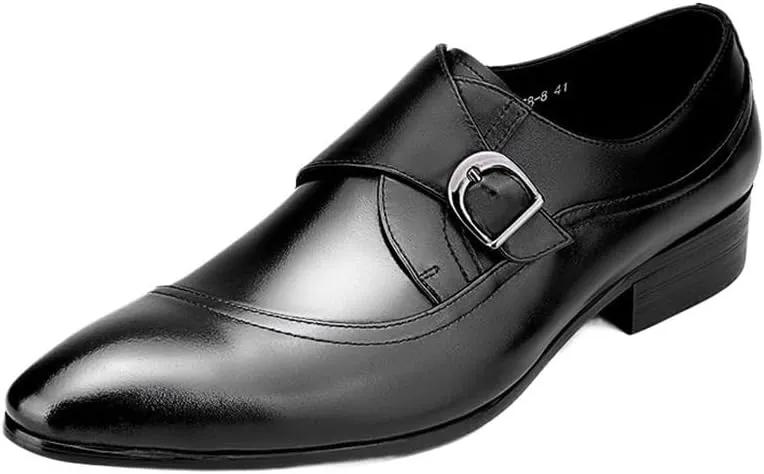 Men's Luxury Genuine Leather Slip On Loafers, Formal Dress Shoes with Hasp, Casual Business Party Shoes for Gentlemen