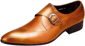 Men's Luxury Genuine Leather Slip On Loafers, Formal Dress Shoes with Hasp, Casual Business Party Shoes for Gentlemen