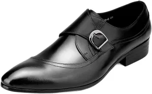 Men's Luxury Genuine Leather Slip On Loafers, Formal Dress Shoes with Hasp, Casual Business Party Shoes for Gentlemen
