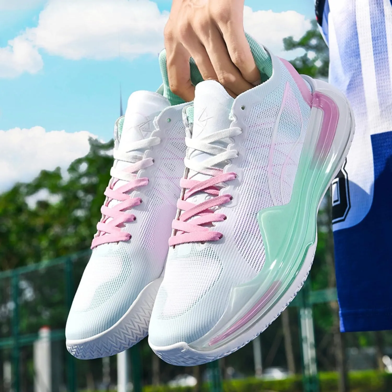 Mens Mid Top Lightweight Breathable Mesh Lace Up Basketball Shoes Fashion Non Slip Sport Sneakers for Walking Running Tennis Volleyball
