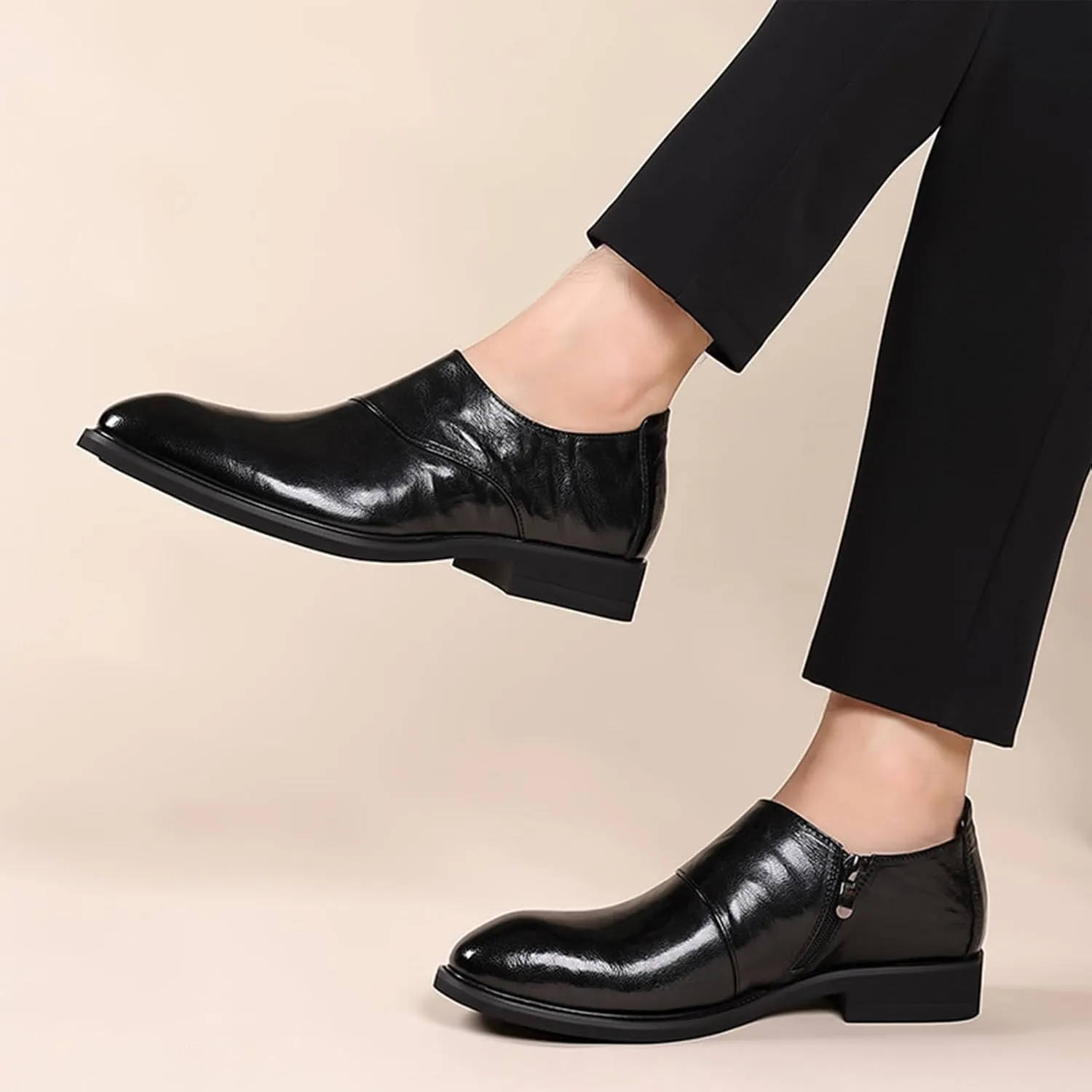 Men's Patent Leather Slip-On Platform Loafer Shoes Fashion Casual New Business Shoes Casual Work Office Comfortable Business Shoes