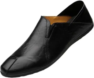 Men's Retro Moccasins Slip-On Loafers, Lightweight Casual Flats, Business Dress Oxfords for Parties and Formal Occasions