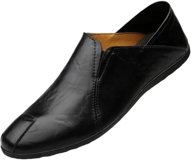 Men's Retro Moccasins Slip-On Loafers, Lightweight Casual Flats, Business Dress Oxfords for Parties and Formal Occasions
