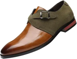 Men's Retro Slip-On Loafers, Designer Two-Tone Leather Shoes, Soft-Soled Spring & Autumn Business Dress Shoes for Men